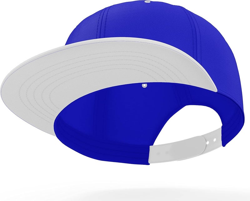 Daxton Store Classic Blank Snapback Flat Bill Visor Hat Cap One Size Adjustable Back - Image 2